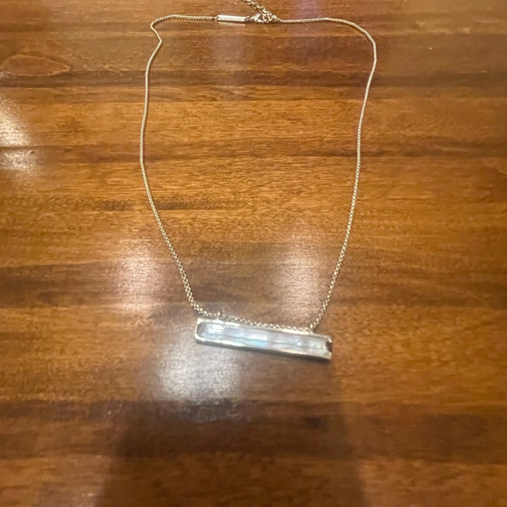 Kendra Scott White Mother of Pearl Leanor Necklace in Gold